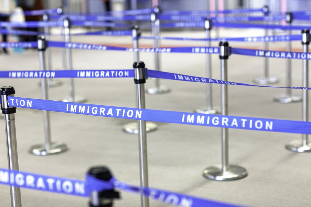 Photo showing immigration lines