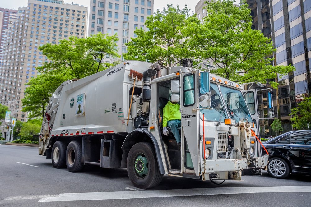 A New York City garbage truck.