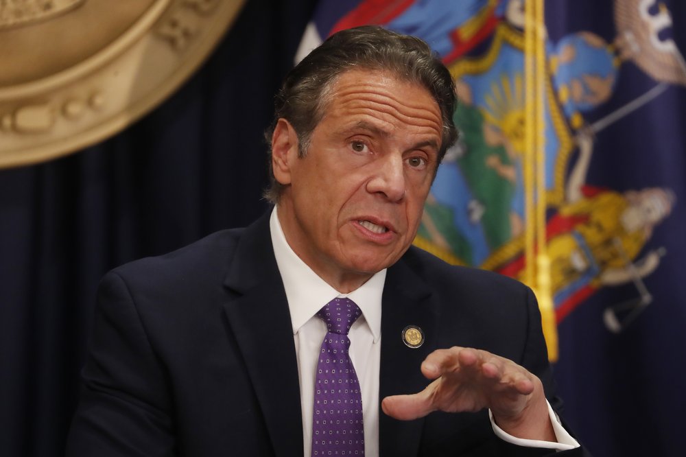 Former New York Gov. Andrew Cuomo speaks during a press conference about the state's response to the coronavirus (COVID-19) pandemic on April 19, 2021, in New York City.