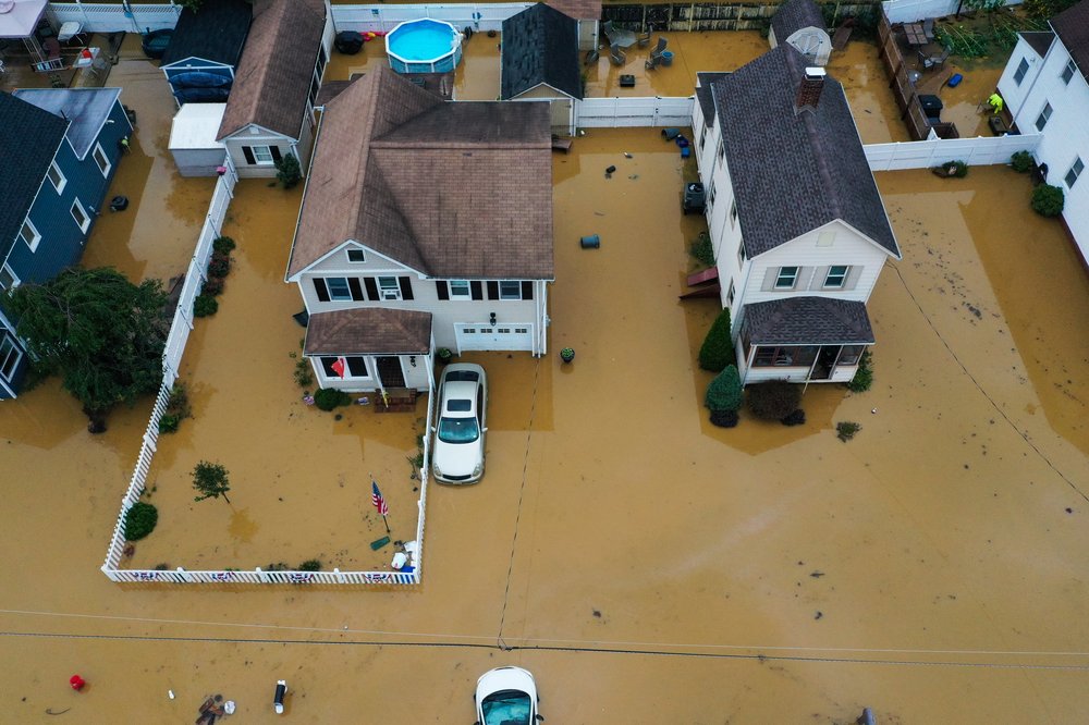 Aerial image of flooding in New Jersey