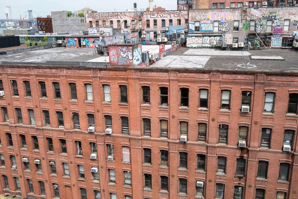 Brick colored residential apartments in Brooklyn