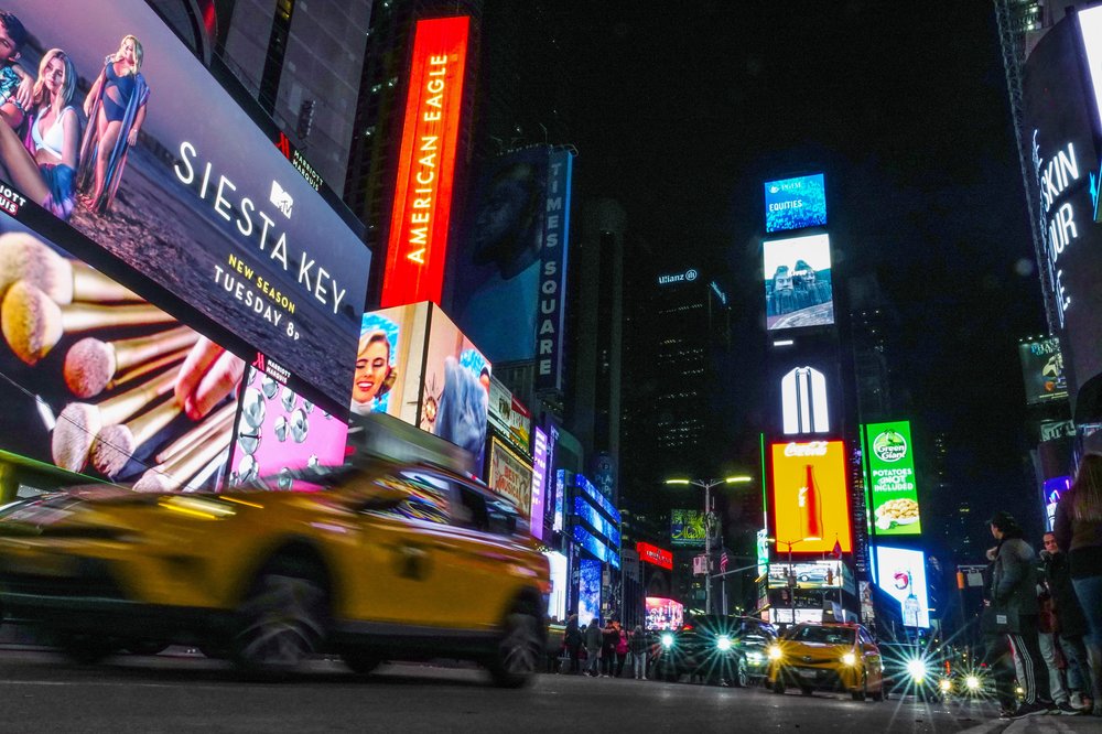 A shot of Times Square.