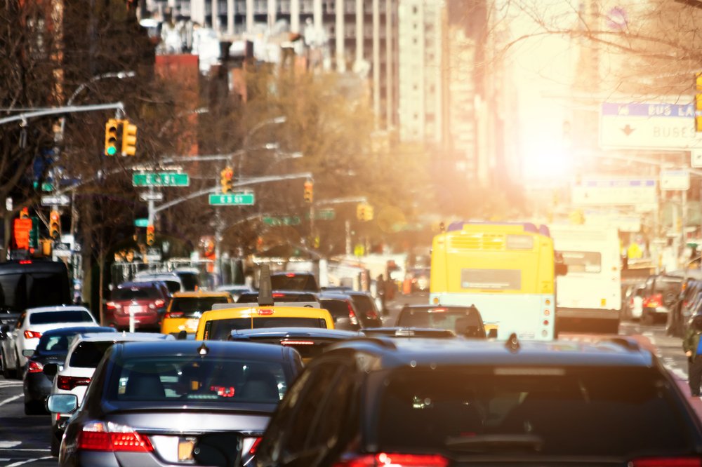 Heavy traffic in New York City.