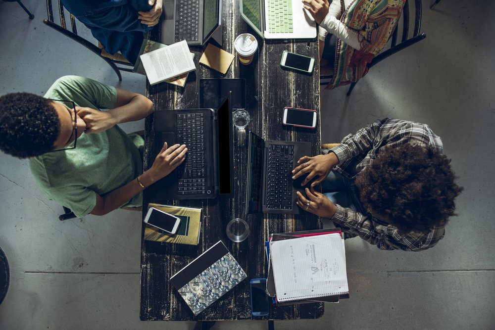 Photo of school kids at a table