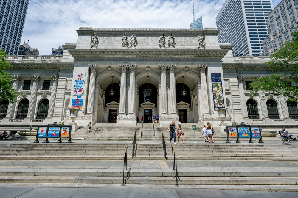 The New York Public Library main branch on 5th Avenue in Manhattan seen on July 12, 2022
