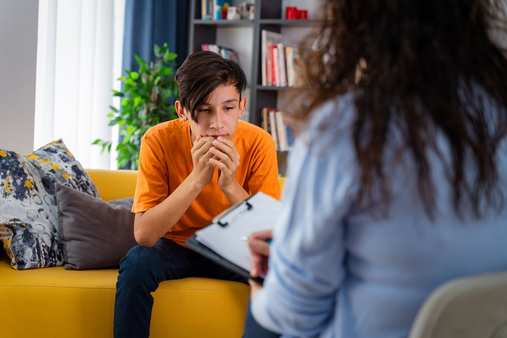 Child meeting with a mental health professional