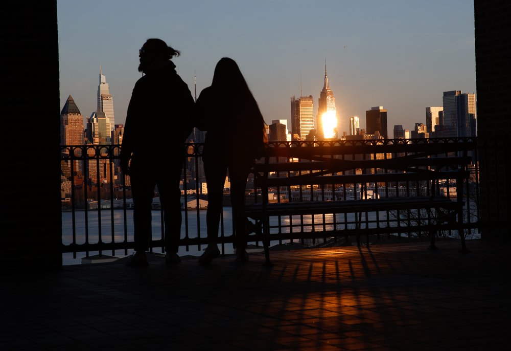The New York City skyline is seen on the background on January 16, 2023 from West New York New Jersey. Mayor Eric Adams administration has announced A City of Yes for Carbon Neutrality initiative to create a greener New York City.