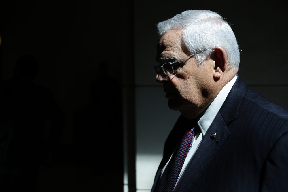 Sen. Bob Menendez Robert Menendez (D-NJ) arrives for a closed-door briefing by intelligence officials on April 19, 2023 in Washington, DC..