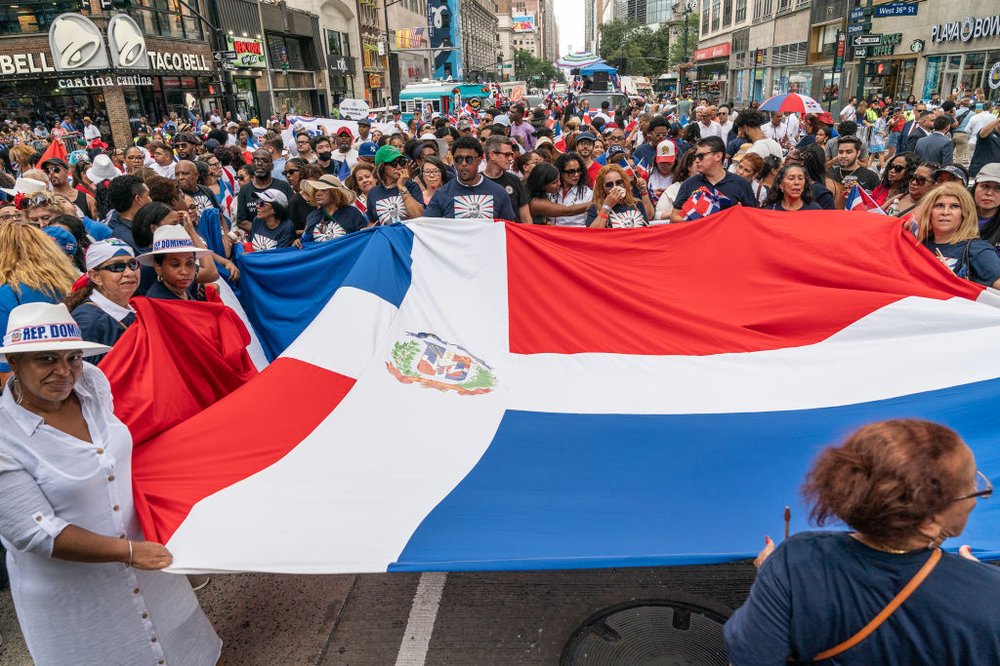 The scene on Sixth Avenue in Manhattan during last year's National Dominican Day Parade -- on Aug. 13, 2023. Just ahead of this year's celebration -- on Sunday, Aug. 11 -- officials announced an agreement expected to make more air flights available between the United States and the Dominican Republic and reduce airfares as well.