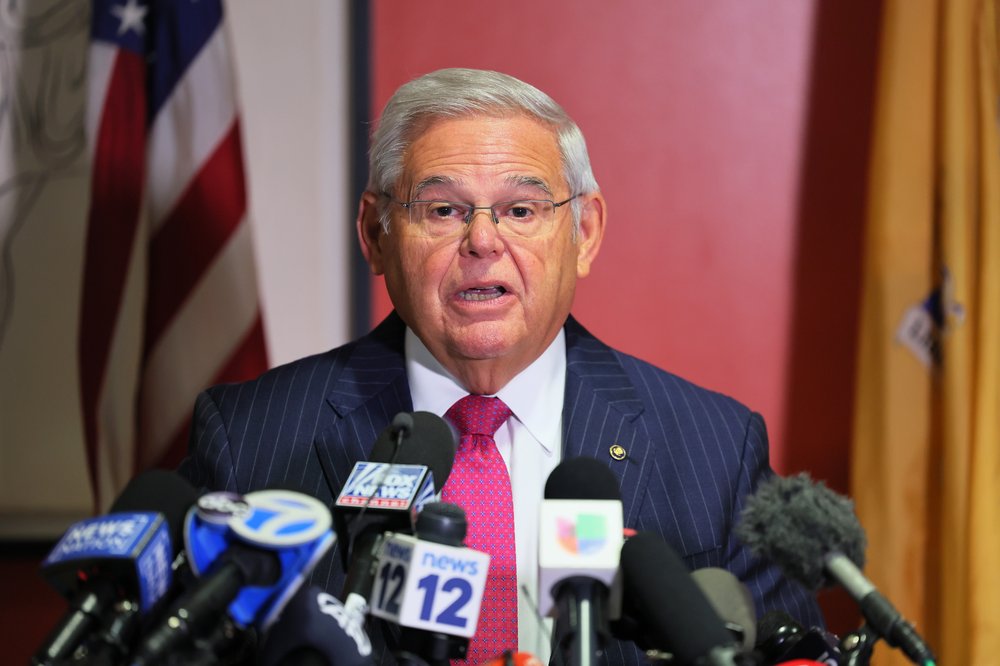 Sen. Bob Menendez at a podium