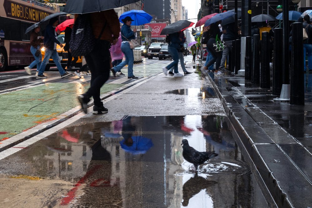 A rainy day in New York City last September