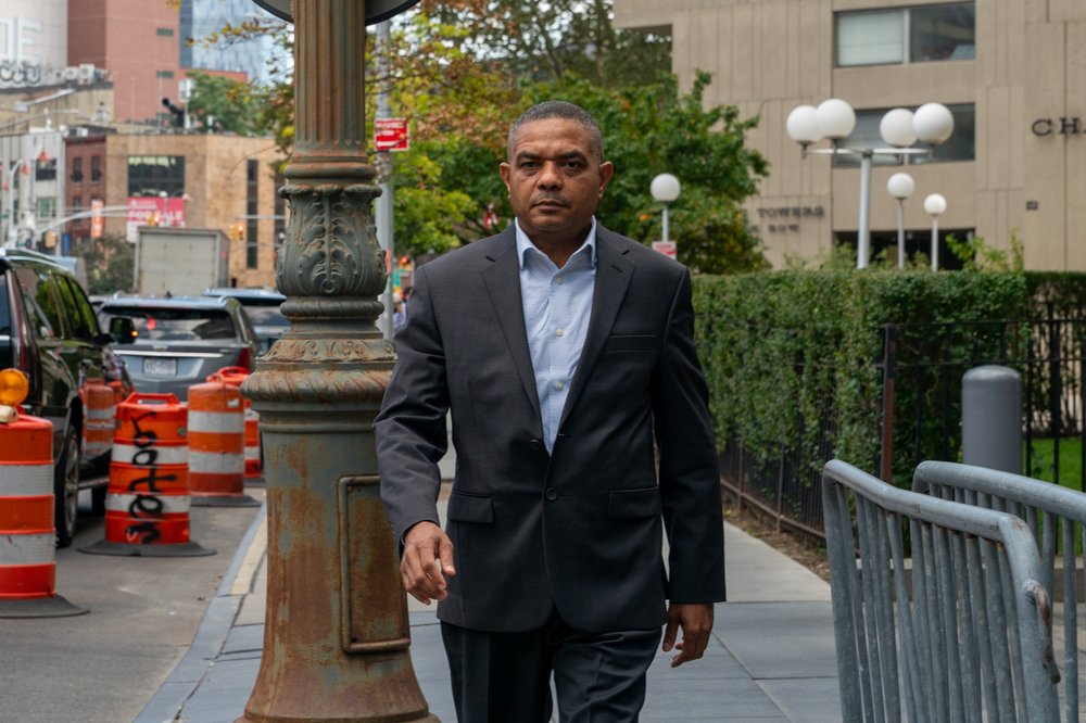 New Jersey businessman Jose Uribe, 56, arrives at Manhattan court after being indicted on bribery charges in conjunction with Senator Bob Menendez and his wife Nadine Menendez on October 2, 2023 in New York City.