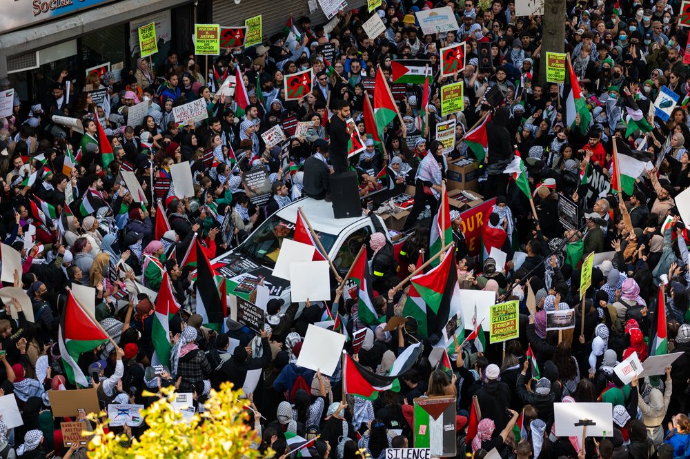 Photo of pro-Palestinian rally in Brooklyn