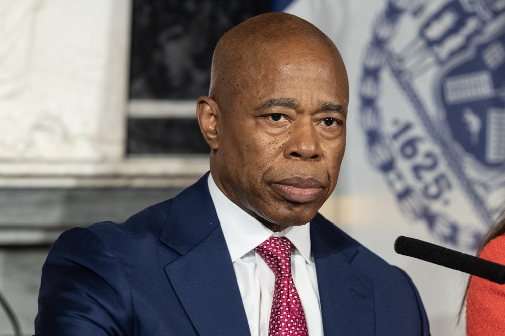 New York City Mayor Eric Adams speaks during a press conference at City Hall on Nov. 14, 2023.