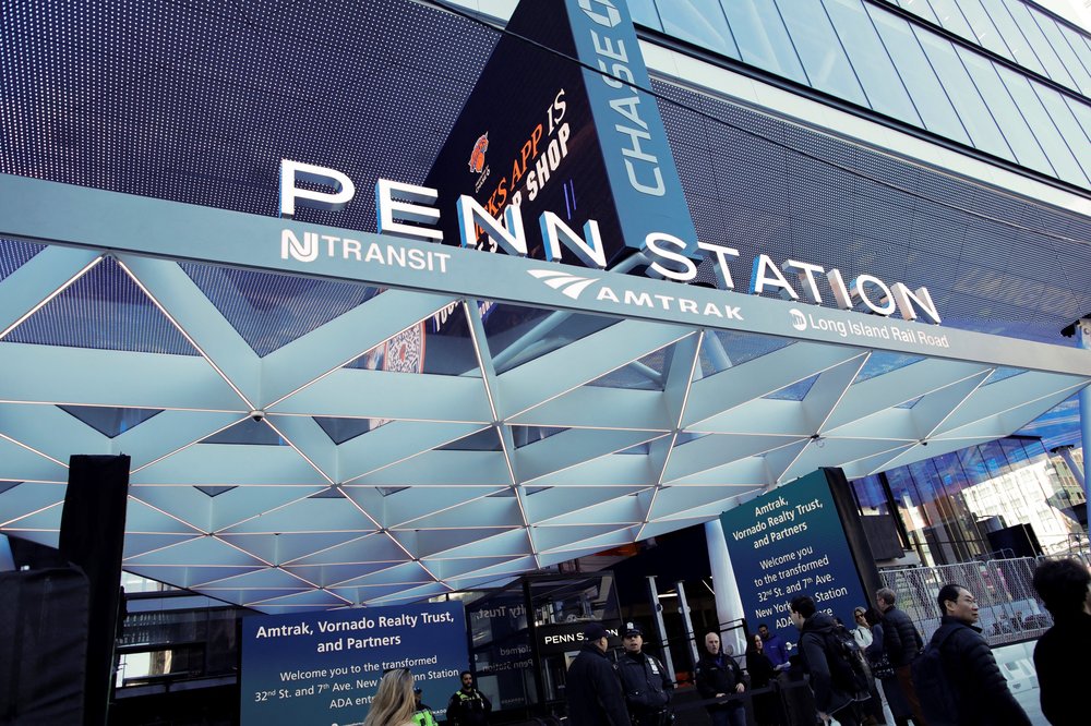 An entrance to Penn Station.