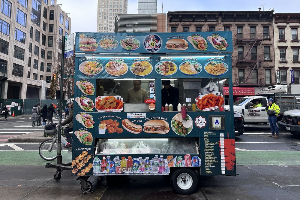 Photo of halal food cart on the Upper East Side.