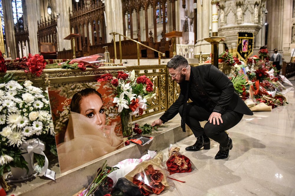 People attend the funeral of transgender community activist Cecilia Gentili at St. Patrick's Cathedral on Feb. 15, 2024 in New York City.