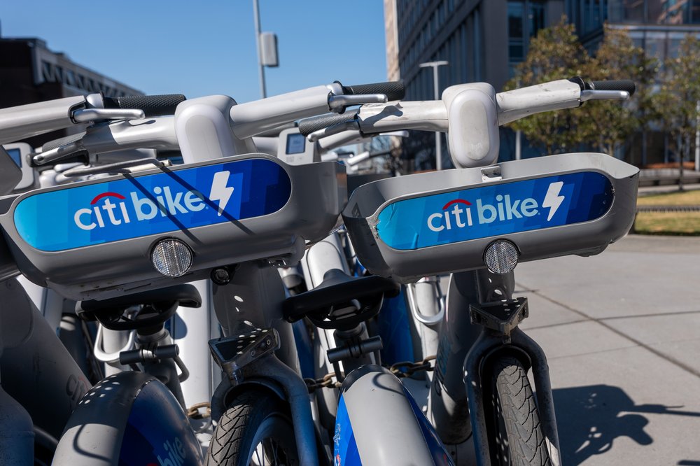 Gray Citi Bikes.