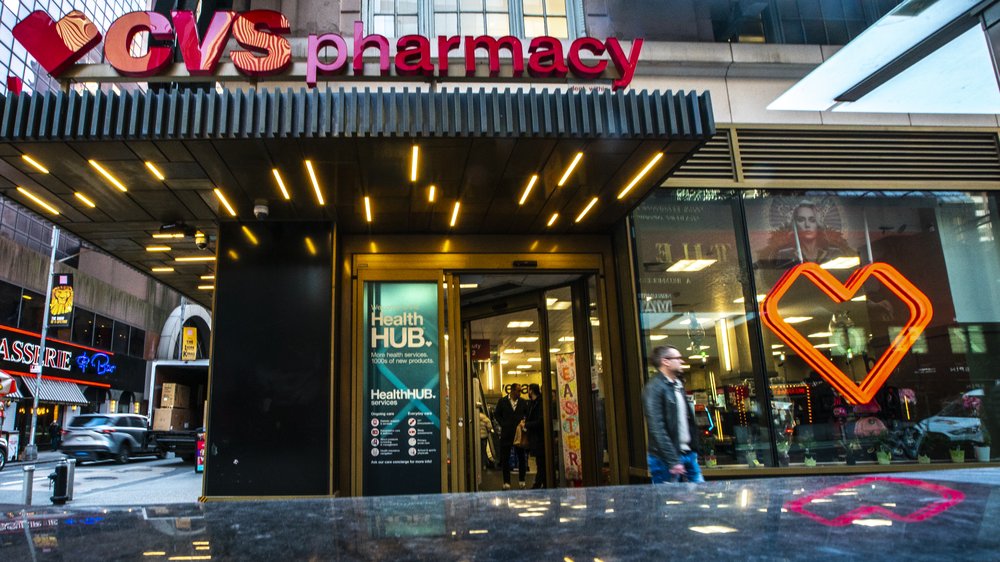 The front of the CVS pharmacy store at Times Square