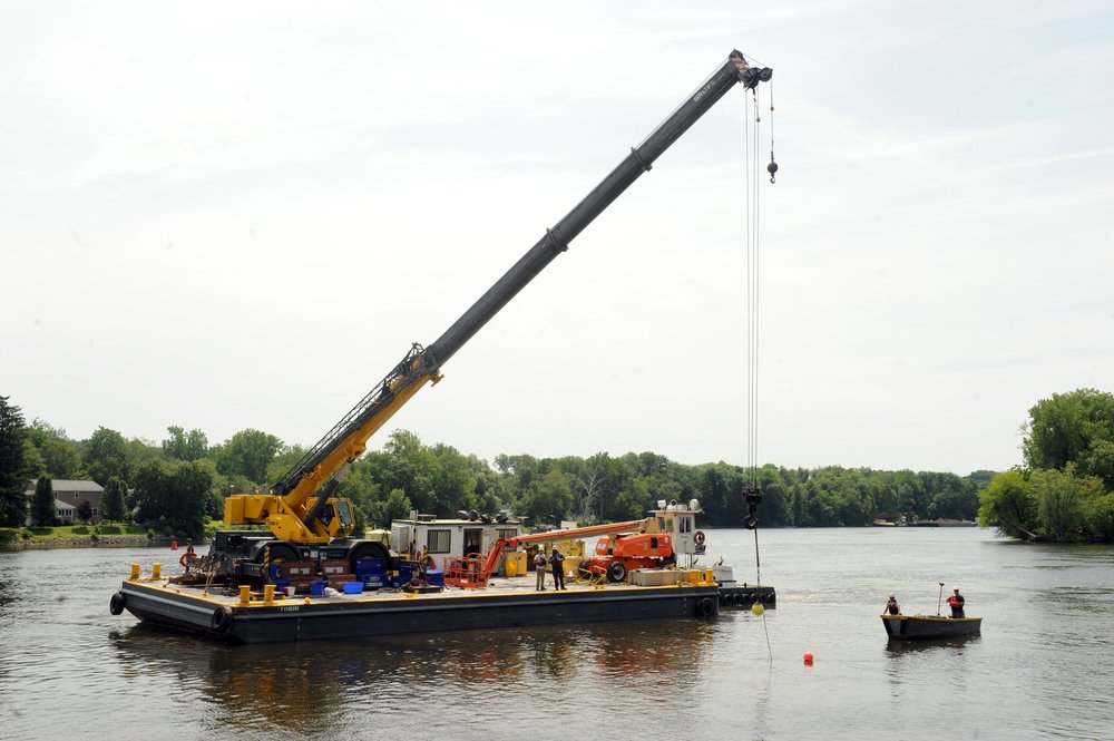 Dredging on the Hudson River.