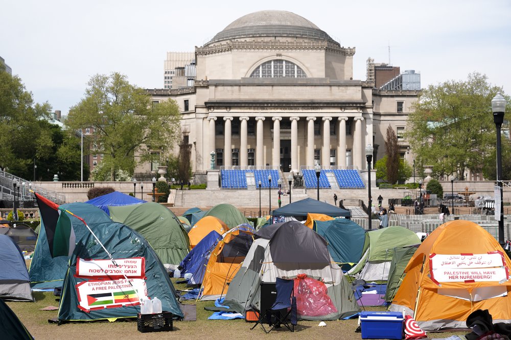 A tent encampment set up by pro-Palestinian protesters on Columbia University's campus last spring.