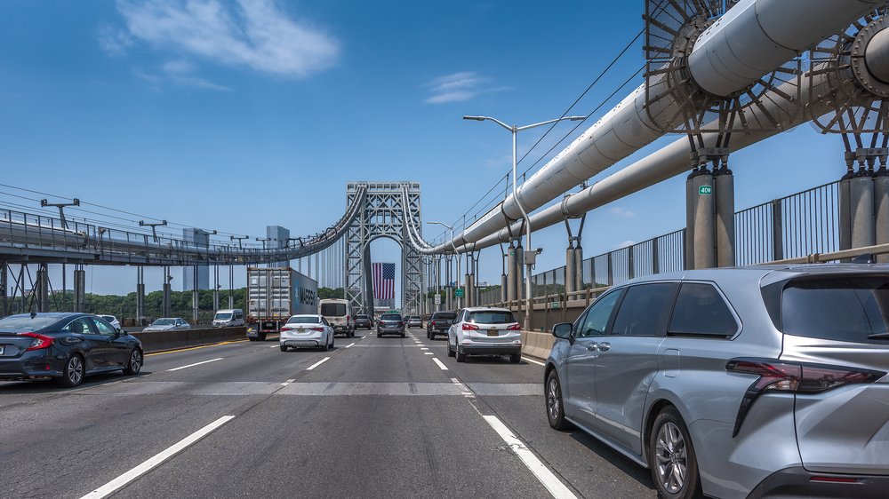 Cars on the George Washington Bridge