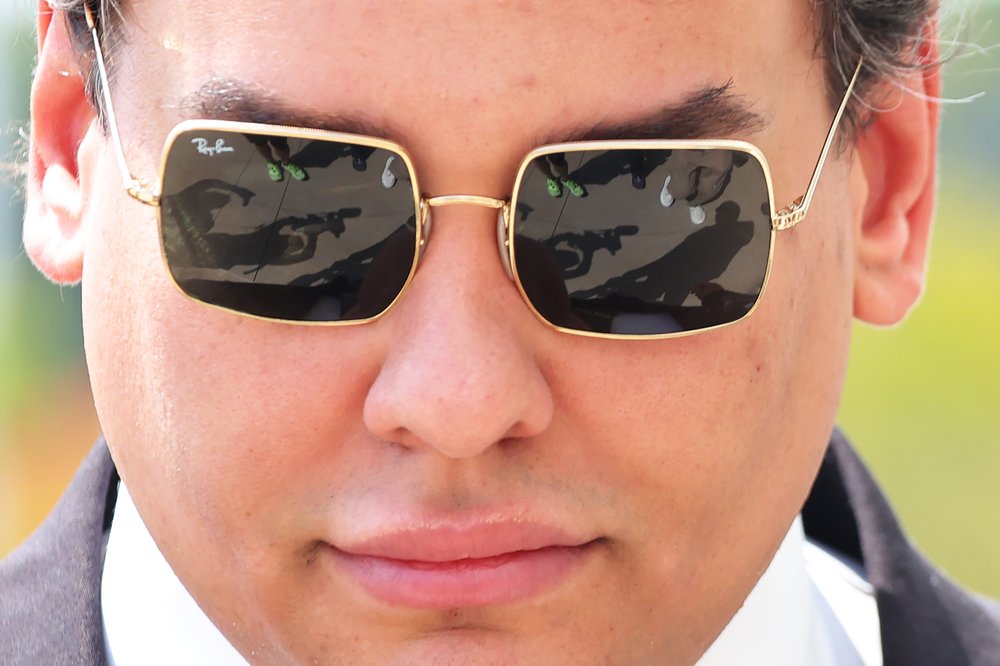 A zoomed-in shot of former congressmember George Santos
