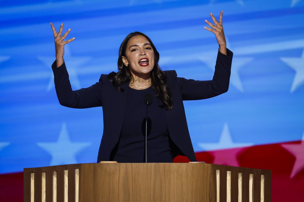 Rep. Alexandria Ocasio-Cortez speaks at the DNC.