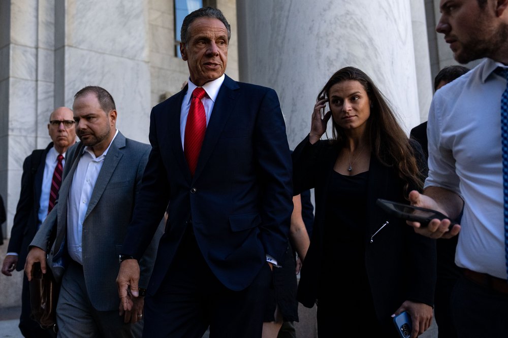 Former Governor Andrew Cuomo walks in Washington