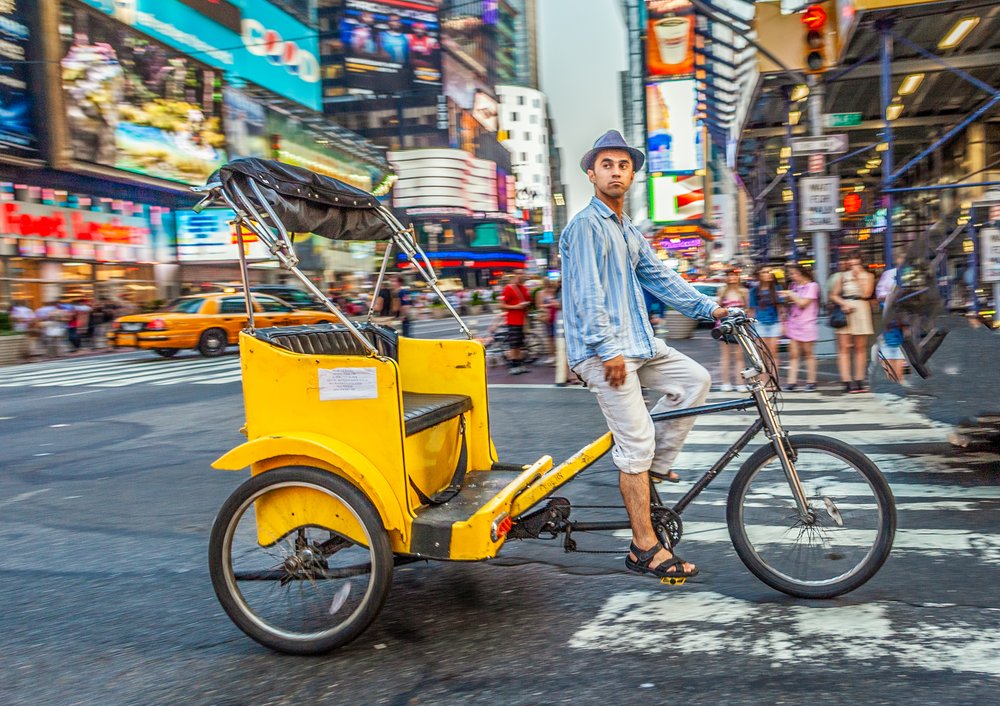 A pedicab near Broadway theaters.