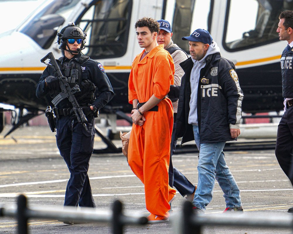 Luigi Mangione, the suspect indicted in the murder of UnitedHealthcare CEO Brian Thompson, is seen arriving at the South Street Helipad in New York City on December 19, 2024 after being extradited from Pennsylvania.