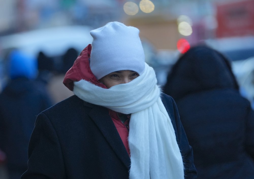 A woman dressed for cold weather