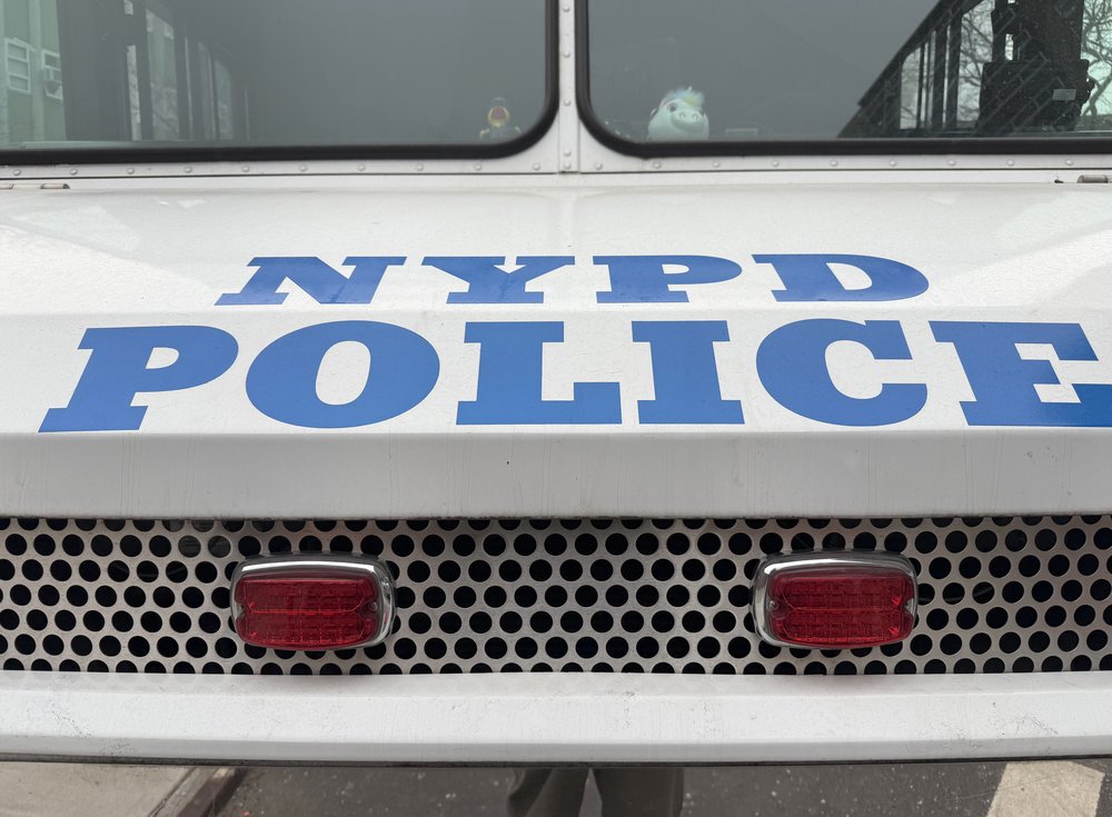 Police emergency response truck, close up, Queens, New York.