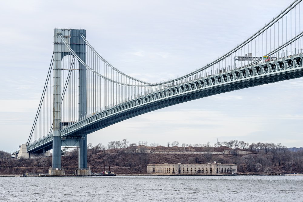 The Verrazzano-Narrows Bridge between Brooklyn and Staten Island is seen from the Brooklyn side on Feb. 5, 2025.