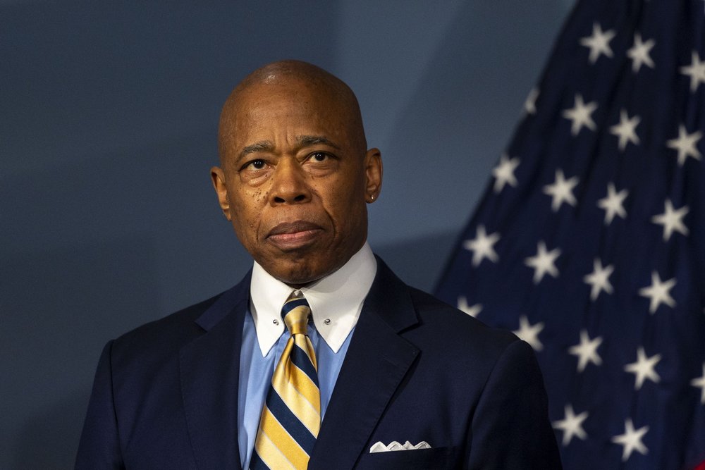 Mayor Eric Adams speaks at a press conference in New York City on Jan. 21, 2025.