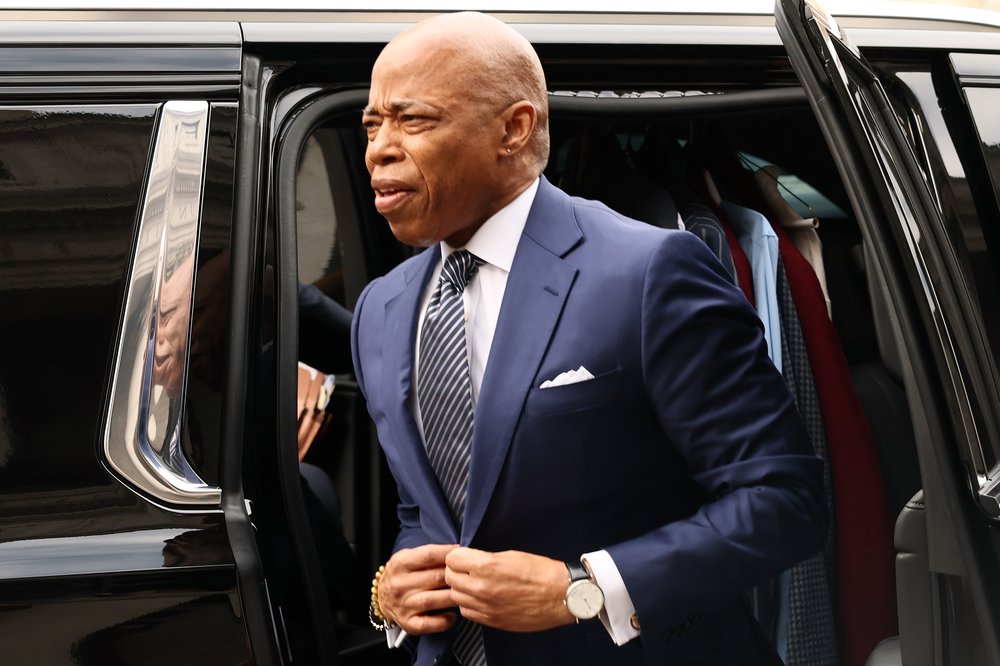 NYC Mayor Adams Attends Court Hearing On DOJ Motion To Drop Corruption Charges NEW YORK, NEW YORK - FEBRUARY 19: New York Mayor Eric Adams arrives for a court hearing at Thurgood Marshall Courthouse on February 19, 2025 in New York City. Judge Dale E. Ho scheduled a hearing in response to the Justice Department’s request to dismiss corruption charges against Adams, as three senior federal prosecutors have resigned in connection with the department’s decision to drop the charges. The hearing comes after four deputy mayors from Adams’ administration resigned over his cooperation with U.S. President Donald Trump on immigration, which prosecutors on his bribery case alleged was part of a deal with the Trump administration’s Department of Justice to drop the charges against him.