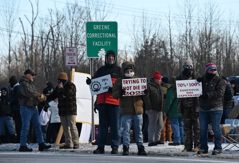 Prison guards on strike.