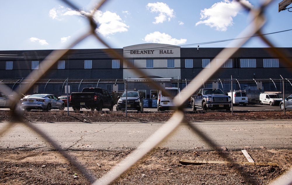 An external view of Delaney Hall in Newark, New Jersey, on Feb. 28, 2025. U.S. Immigration and Customs Enforcement announced in a statement in February that it will reopen an immigration detention facility at Delaney Hall, run by a for-profit, private contractor.
