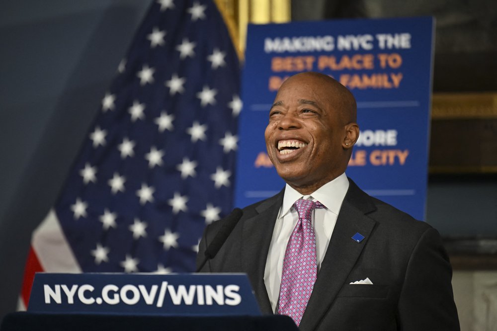 New York City Mayor Eric Adams at a press conference March 11