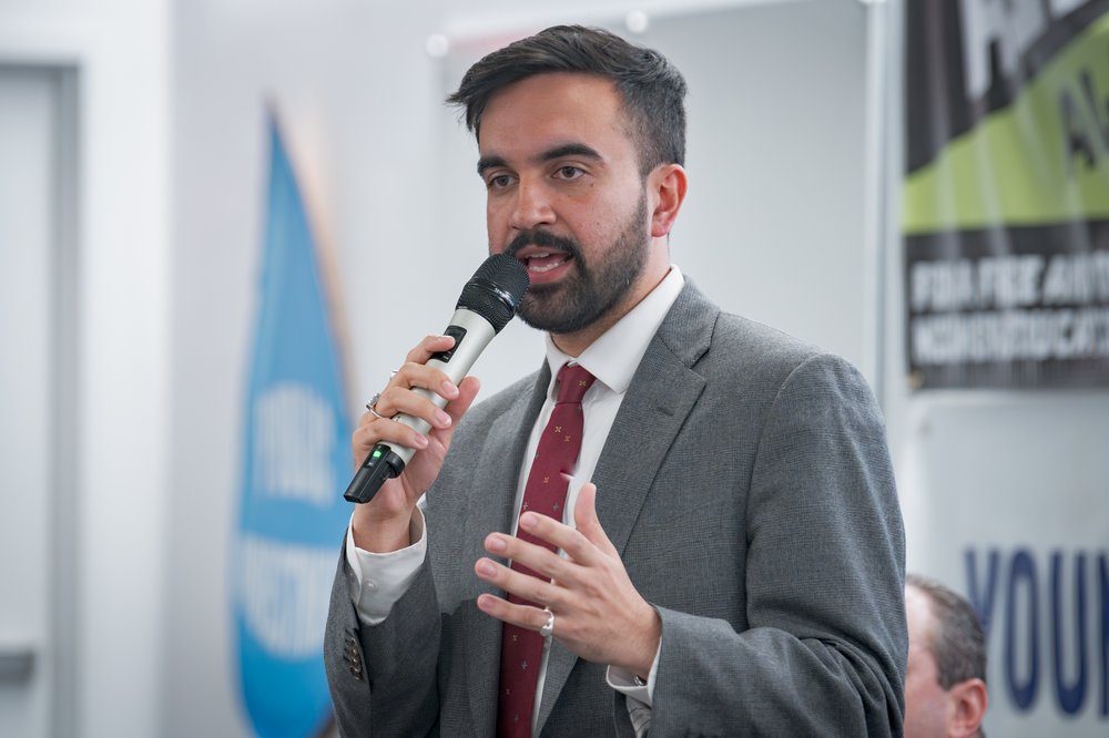 Mayoral candidate Zohran Mamdani speaks at a candidate forum.