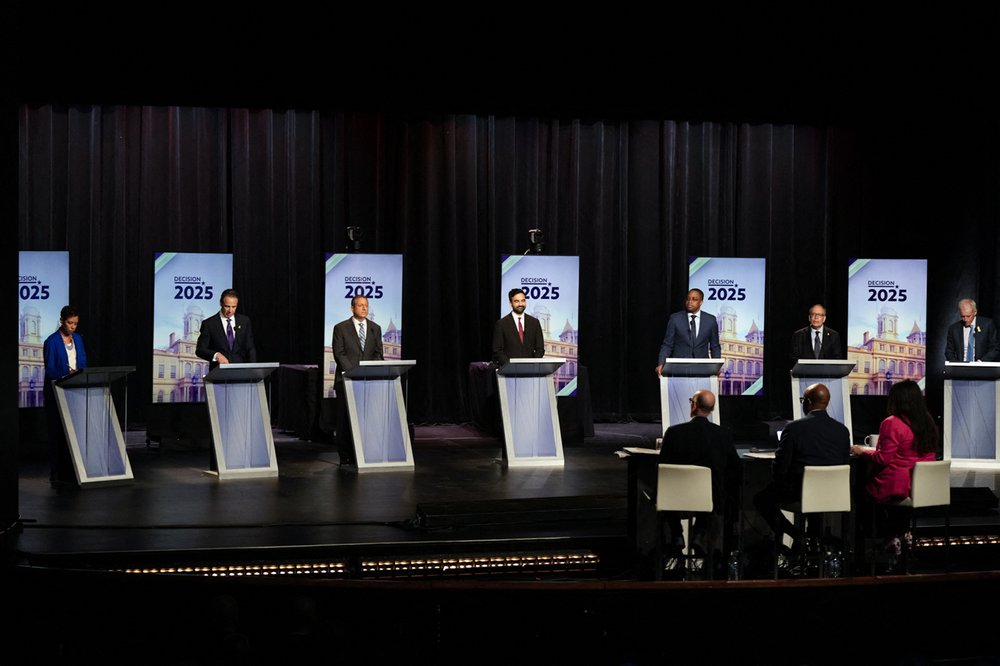 The Democratic mayoral candidates debate in Manhattan on June 12, 2025.