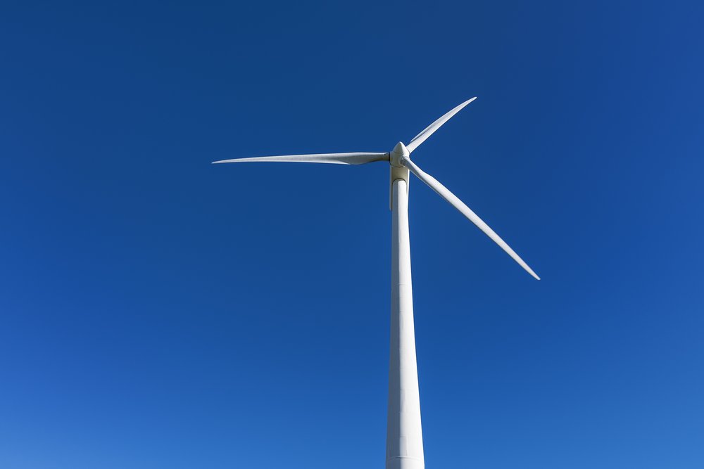 A wind turbine.