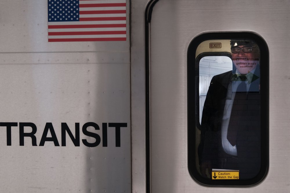 A train conductor in an NJ Transit in 2016.