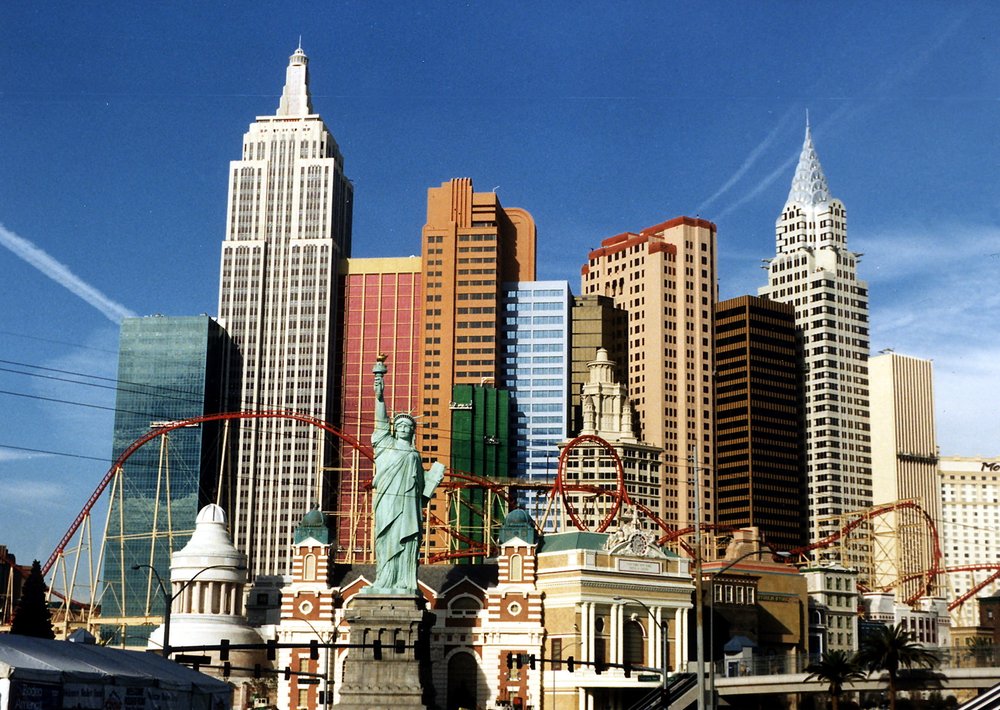 New York-New York Hotel & Casino on the Las Vegas Strip in Nevada. Eight bid are vying for three licenses to bring Las Vegas-style casino gambling to the real New York City and vicinity.