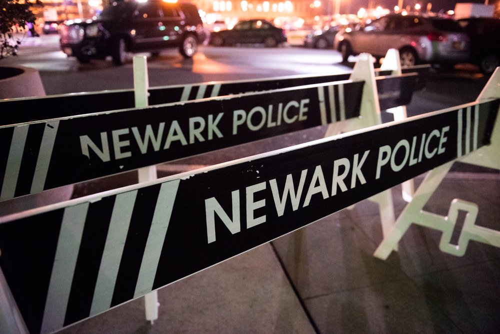 Newark, New Jersey police roadway barriers