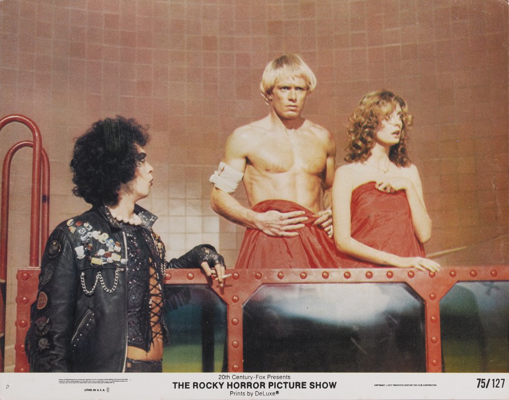 Tim Curry, Peter Hinwood and Susan Sarandon in a movie poster from the 1975 musical comedy "The Rocky Horror Picture Show," produced by 20th Century Fox.