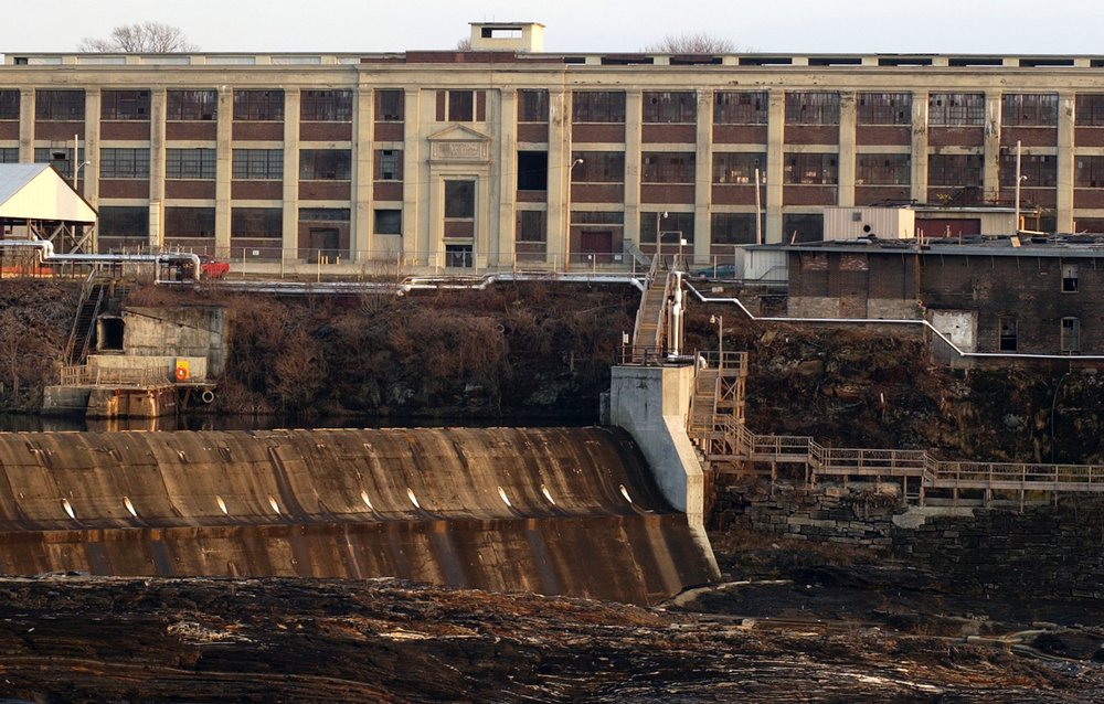A shuttered manufacturing plant.