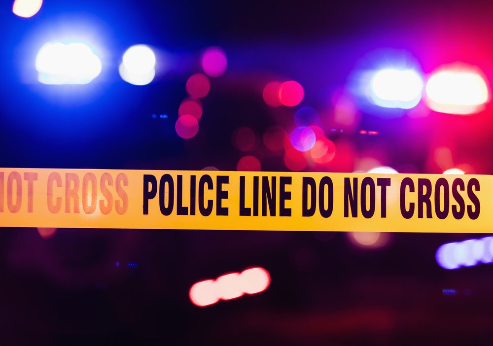 Police tape seen at the scene of an investigation
