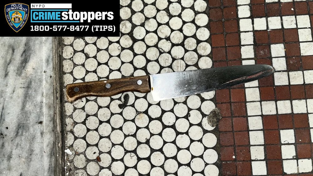 Officials say a knife was recovered from the scene.