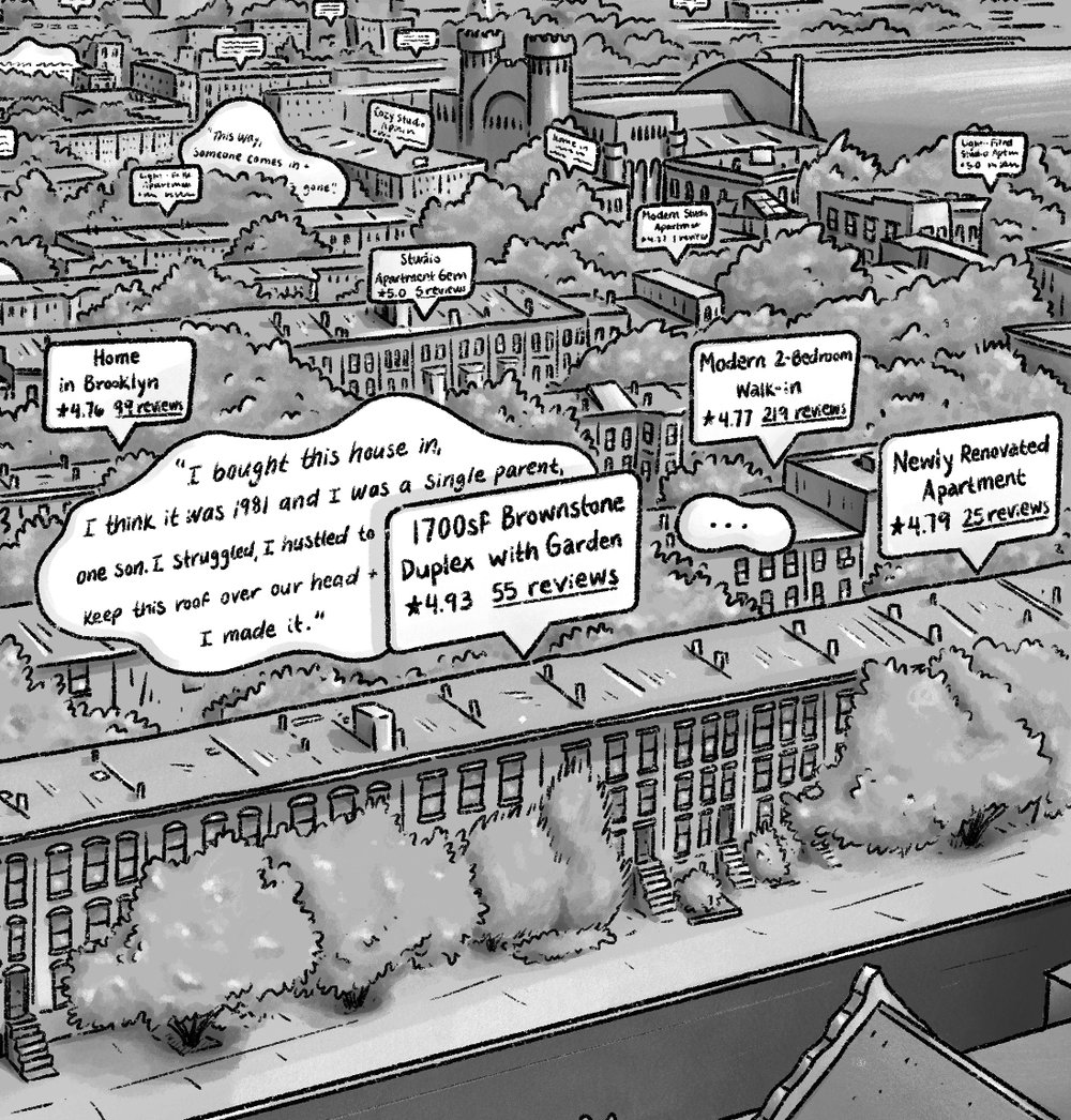 Airbnb Bed Stuy illustration close up #1